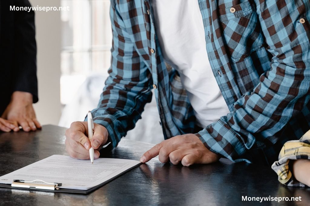 Person signing a gym membership form at the front desk of a fitness center