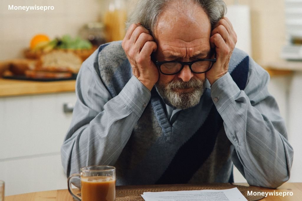 Driver looking surprised while opening a car registration renewal bill at home