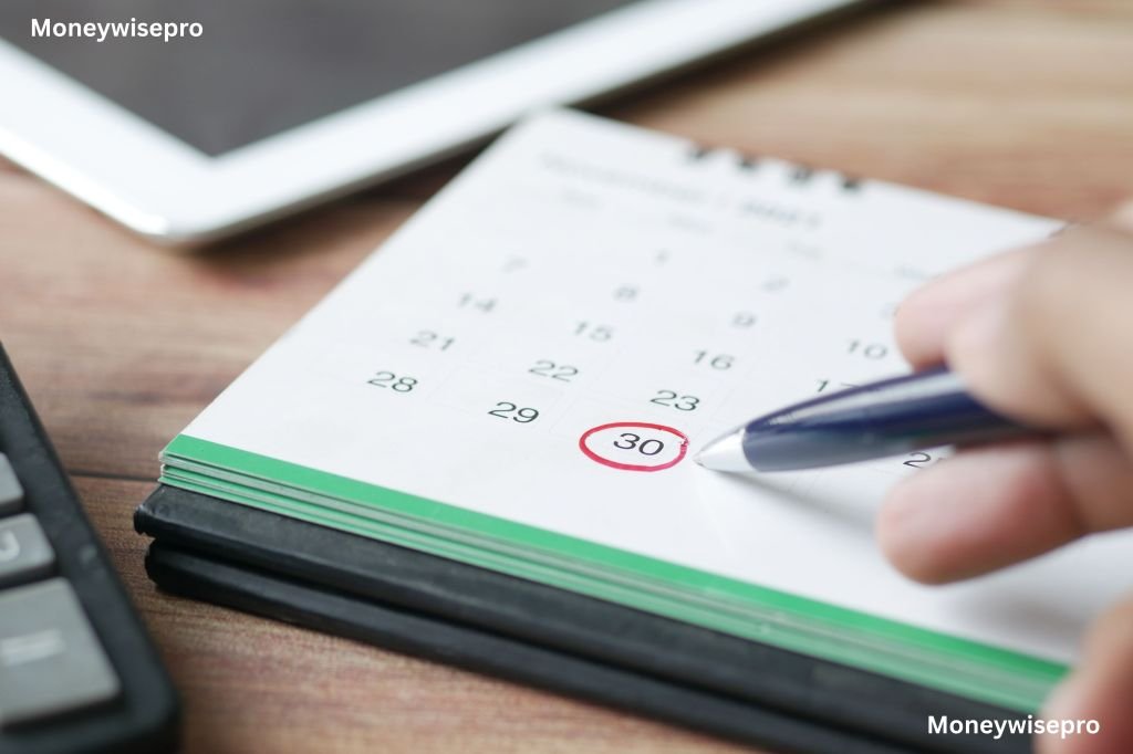 Close up of a calendar marking an important financial deadline date