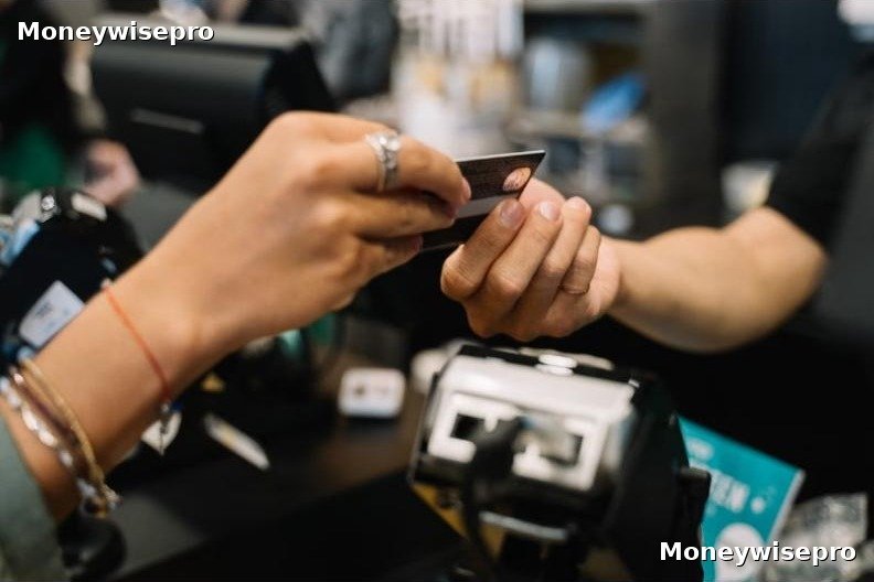Guest handing a credit card to a hotel receptionist at checkout